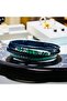 Men's Genuine Leather Natural Stone Magnetic Clasp Braided Bracelet