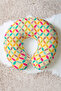 Retro Geometric Pattern Ergonomic Neck Pillow - Yellow Soft Travel Pillow with Colorful Circle Motifs - 5