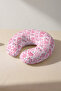 Cotton Neck Pillow with Cat Figure - Cute Pink Striped Travel Pillow for Kids & Adults - 7