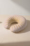 Ergonomic Neck Pillow with Sun Motif - Retro Striped Beige Brown Travel Pillow