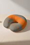 Orange Gray Modern Striped Ergonomic Neck Pillow - Minimal Color Soft Travel Pillow - 3