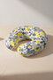 Yellow Gray Floral Ergonomic Neck Pillow - Modern Striped Soft Gray Yellow Travel Pillow - 5