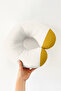 Modern Two-Tone Ergonomic Neck Pillow - Minimalist Yellow Cream Adult Travel Pillow - 4