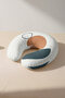 Modern Geometric Pattern Ergonomic Neck Pillow - Minimalist Cream Orange Gray Travel Pillow - 7