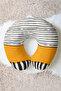 Black and White Striped Ergonomic Neck Pillow - Modern Yellow Detailed Adult Travel Pillow - 6