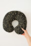 Gold Color Natural Plant Pattern Neck Pillow - Modern Black Gold Soft Travel Pillow - 7