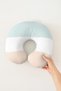 Pastel Color Block Pattern Neck Pillow - Minimalist Light Blue Cream Travel Pillow - 2