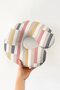 Colorful Modern Square Striped Neck Pillow - Pastel Yellow Gray Pink Soft Travel Pillow - 7