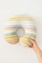 Pastel Colored Wave Pattern Neck Pillow - Soft Yellow Green Orange Blue Travel Pillow - 4