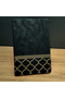 Gold Embroidered Black Leather Notebook