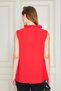 Women's Ruffle Neckline Sleeveless Blouse with Pearl and Chain Detailing - Multiple Color Options - 6