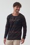 Ethnic Patterned Long Sleeve Slim Fit Sweatshirt