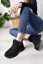 Nubuk Genuine Leather Waterproof Black Women's Boots - 2
