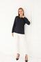 Mercerized Blouse Stone Printed V-Neck - 3