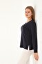 Mercerized Leather Stripe Detailed Crew Neck - 4