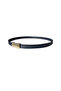 Gold Color Bar Design Navy Blue Belt - 2