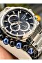 Calendar, Functions Active Men's Wristwatch, Navy Blue Silver Steel Band, with Bracelet Gift - 5