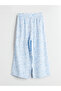 Nevavm Floral Girl's Pants with Elastic Waist and Difference in Color - 3