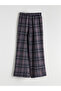 Plaid Girls' Trousers with Elastic Waist - 3