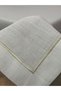 Gold Piko Detailed Off-White Carefree Tablecloth 8 Pieces - 3