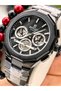 Men's Wristwatch, Certified, Guaranteed, Black Steel Band, Calendar, Bracelet Gift - 5