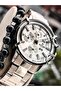 Functional Men's Wristwatch,Certified,Warranty, Silver White Steel Band Bracelet - 3