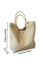 Large Size Zippered Lined Straw Bag - 3