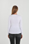 Crew Neck White Long Sleeve White Blouse/Body - 3
