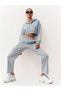 Casi̇ Women's Hooded V-Neck Pipe Leg Sweatpants Set - 3