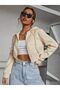 Women's Hooded Zippered Crop Cardigan 3 Thread Ribbed