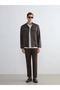 Southblue Brown Standard Fit Shirt Collar 100% Linen Men's Jacket