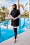 Black Full Covered Hijab Swimsuit – Finger Interlocking, Water Repellent, Upf50+ Protection M2532 - 4