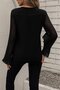 Women's Long Sleeve V-Neck Sandy Blouse with Spanish Detail on the Sleeves - 4
