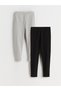 Lcw Kids Black Super Skinny Fit Girls' Leggings 2-Pack - 2