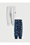 Özmarka New Season Elastic Waist Boys' Pajama Bottoms 2-Piece Set