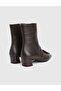 Tienta Genuine Crocodile Leather Brown Women's Heeled Boots - 5