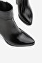 Women's Black Patent Leather Genuine Natural Leather Size 36-41 Thick Heel Buckle Boots & Booties - 3