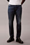 Men's Slim Tapered Fit Thermal Fabric Jean Pants - Dark Blue