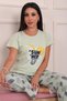 Summer Slogan Short Sleeve Long Pants Pajama Set Mint - 3