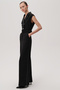Sleeveless Belted Slim Fit Wide Leg Black Jumpsuit - 3