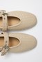 Babet 2503 - Beige Knitted Women's Babet with Silver Buckle Detail - 5