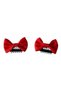 2-Piece Red Color Ribbon Figured Hairless Baby Hair Clip - 2