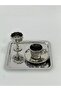 Silver Coffee Presentation Set – Silver Coffee Cup, Turkish Delight Bowl and Tray - Luxury Coffee Set - Groom Coffee Set - 6