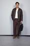 Men's Baggy Fit Fabric Trousers Brown - 6