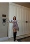 Double-Breasted Collar Waist Detailed Velvet Dress 581983 Vi̇zon