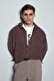 Men's Oversize Striped Long Sleeve Shirt Brown - 3