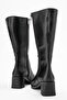 Women's Heeled Boots BLACK SKIN - 4
