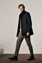 Black Fur Collar Classic Comfort Fit Flexible Coat 1008255163 - 3