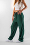 Women's Ribbed Khaki Baggy Pants - 4