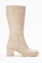 Heeled Women's Boots Beige Skin - 2